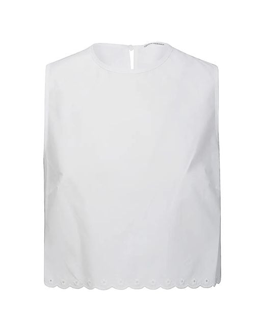 CECILIE BAHNSEN White Broderie Anglaise Bow-Fastening Top