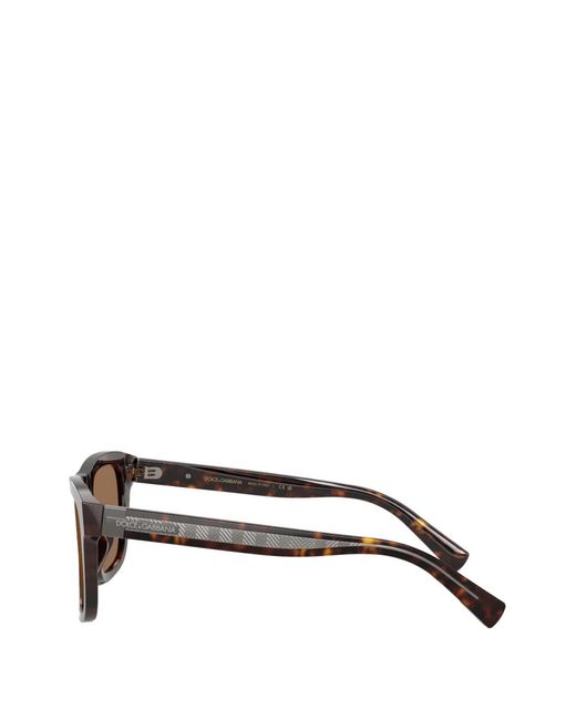 Dolce & Gabbana Brown Tortoiseshell-Effect Square-Frame Sunglasses