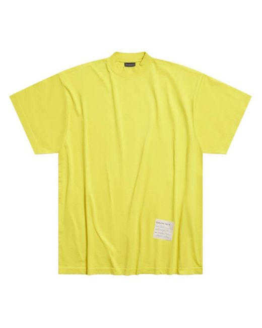 Balenciaga Yellow Sample Sticker Cotton T-shirt