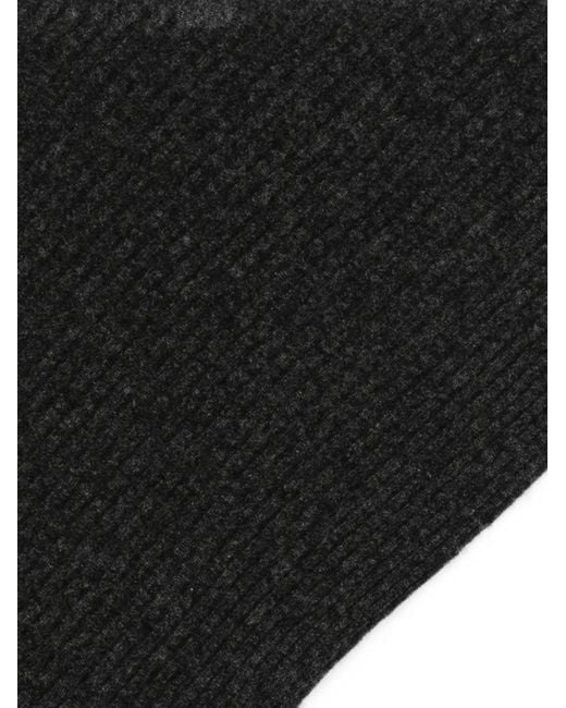 Christian Wijnants Black Ribbed Triangular Scarf