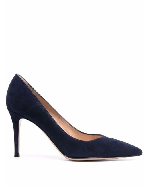 Gianvito Rossi Blue Gianvito 85Mm Suede Pumps