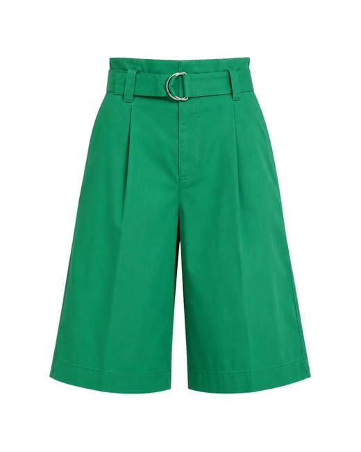 Liviana Conti Green Drew Belted Pleated Shorts