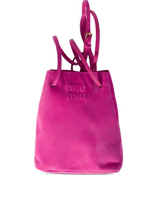 Miu Miu Pink Clutch Aus Wildleder