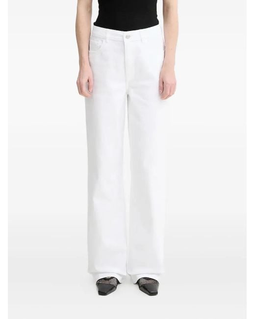 Vaqueros con parche del logo Gestuz de color White