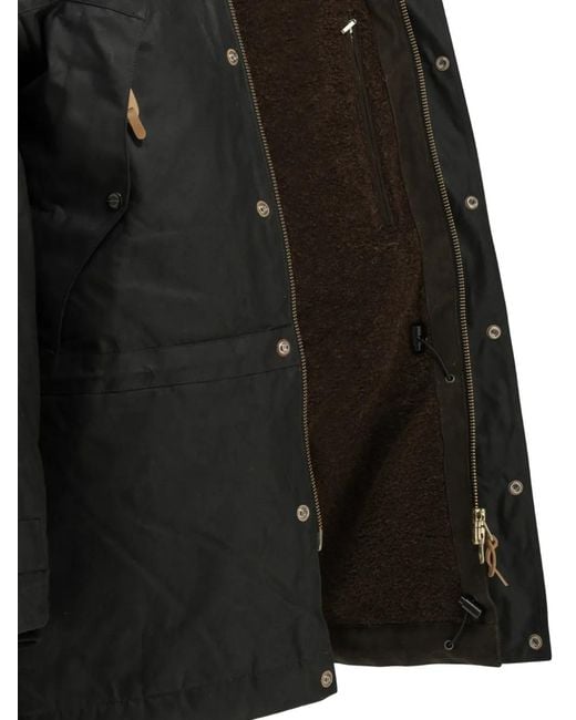 Ceccarelli Black Hooded Cotton Coat for men
