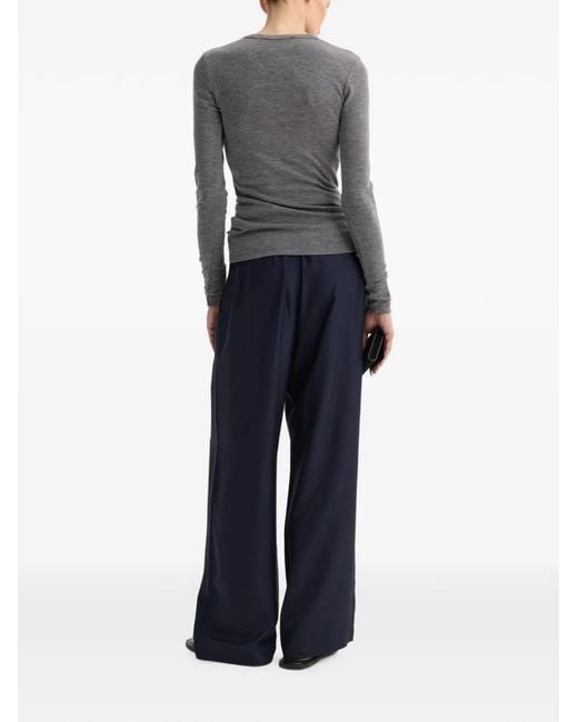 Rohe Gray Fine-Knit Long-Sleeved T-Shirt