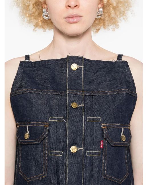 Sacai Jumpsuit Met Wijde Pijpen in het Blue
