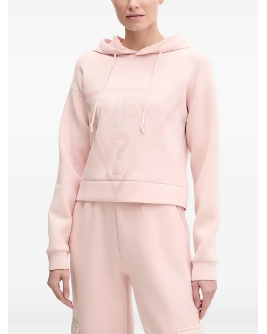Guess Pink Logo Hooded Top