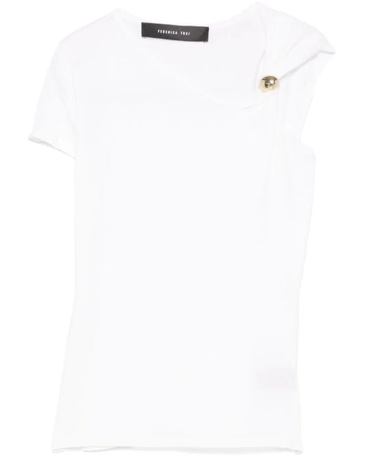 FEDERICA TOSI White Jewel-Detail T-Shirt