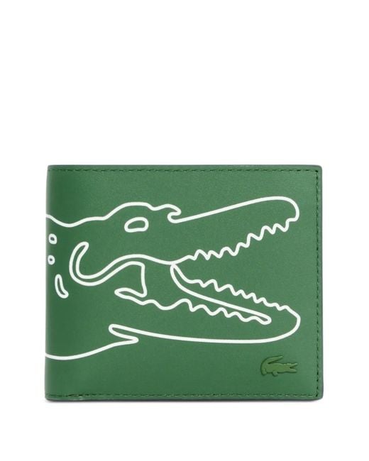 Lacoste Green Medium Crocodile-Graphic Card Holder for men