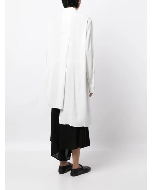 Yohji Yamamoto White Tied-Waist Asymmetric Shirt