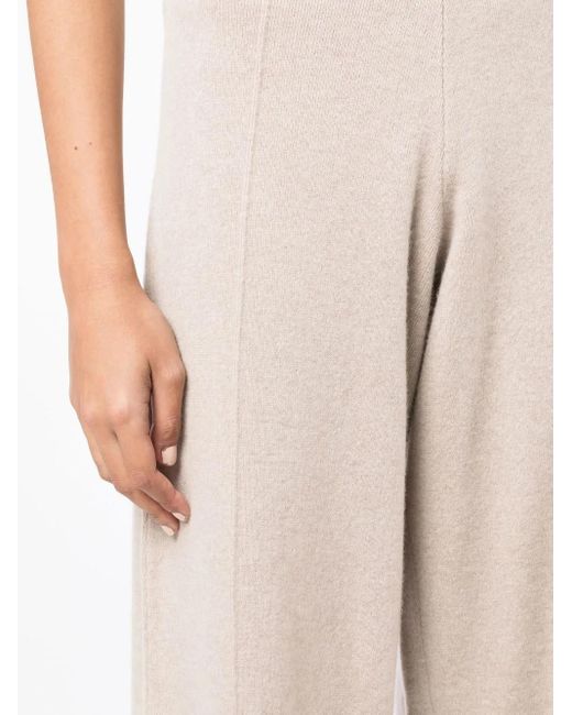 Pringle of Scotland Natural High-Waisted Knitted Trousers