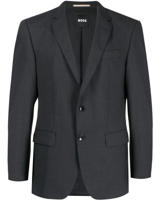 Boss Black Single-Breasted Stretch-Wool Blazer for men