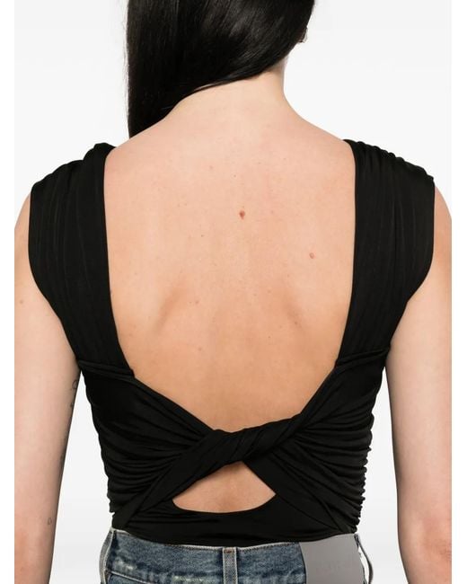 Ganni Black Twisted Bodysuit
