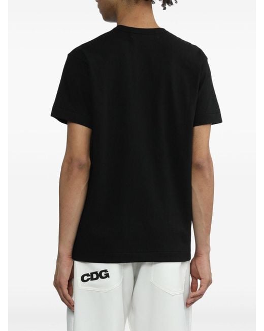 COMME DES GARÇONS PLAY Black Logo-appliqué Cotton T-shirt
