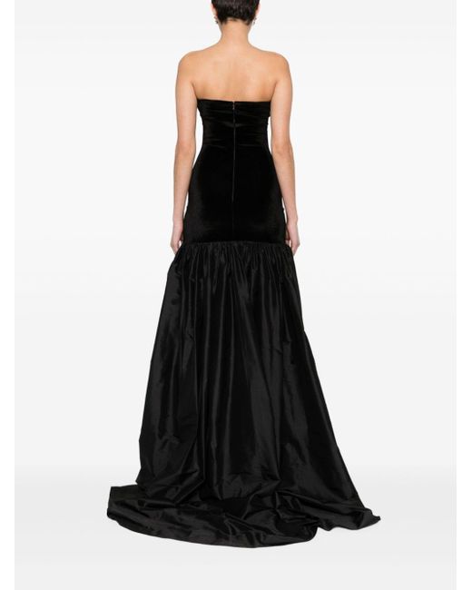Atu Body Couture Black Ruched Strapless Gown