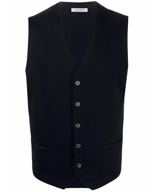 Fileria Blue Knitted Sweater Vest for men