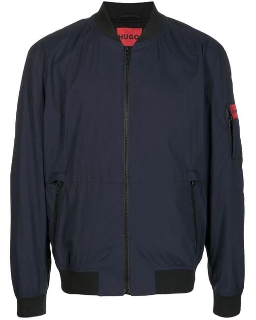 HUGO Bomberjacke Mit Logo-Patch in Blue für Herren