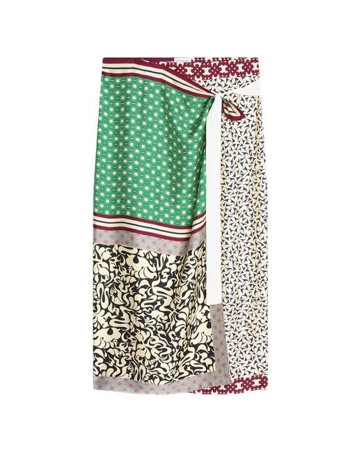 Dries Van Noten Green Printed Skirt for men