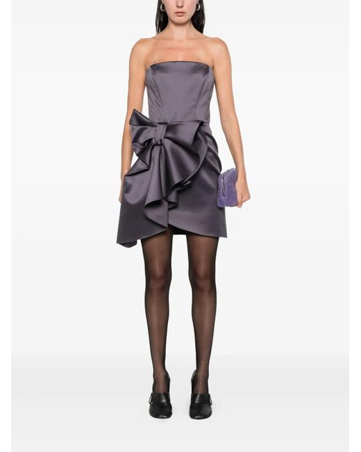 Viktor & Rolf Purple Bow-Embellishment Mini Dress