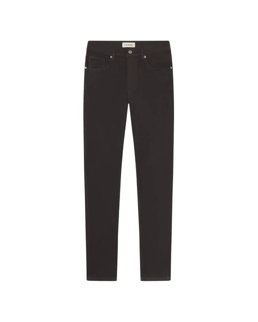 FRAME Black Twill-Weave Straight-Leg Jeans for men