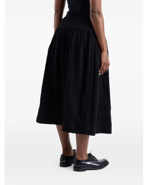 Casey Casey Black Upup Gathered Midi Skirt