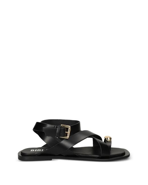 Bibi Lou Black Vaz Embellished Crossover-Strap Sandals