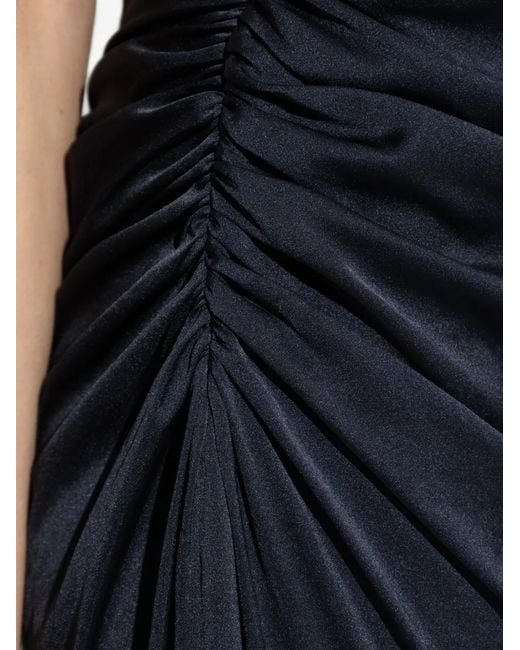 Theory Blue Draped Midi Skirt