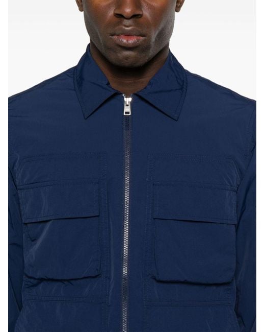 Woolrich Blue Crinkled Lightweight Jacket for men