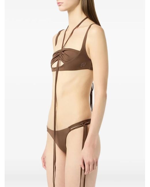 Blumarine White Cut-Out Bikini Top