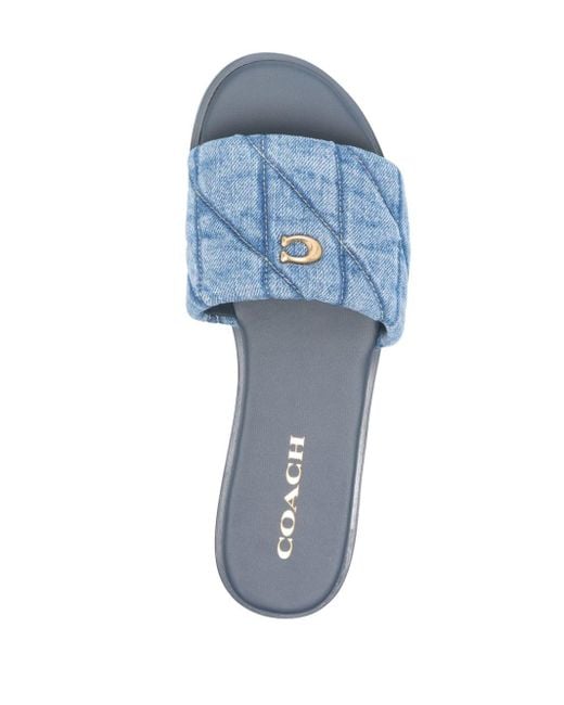 COACH Blue Holly Diamond-quilted Sandals