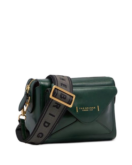 The Bridge Green Leather Cross Body Bag