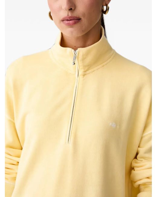 Gant Natural Quarter-Zip Logo-Embroidered Sweater