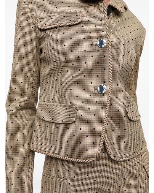 Ganni Natural Polka Dot-Print Blazer