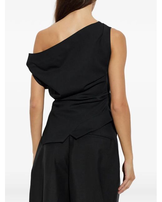 Rohe Gedrapeerde Top in het Black