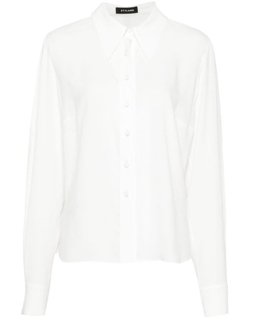 Styland オーバーサイズカラー シャツ White