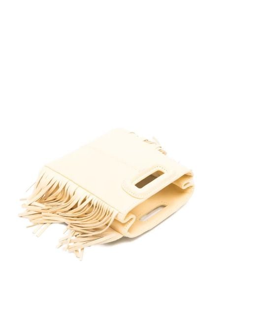 Maje Natural Matte Crackled Leather M Mini Bag