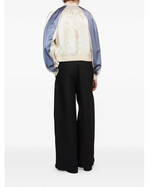 Acne White Logo-Embroidered Bomber Jacket for men