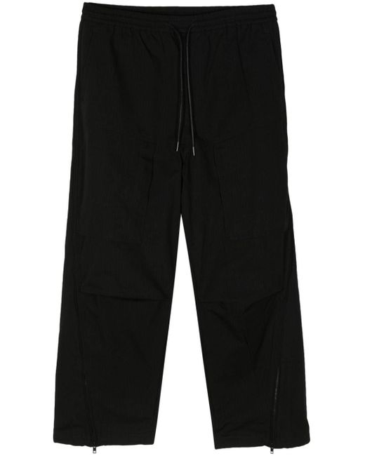 Juun.J Black Drawstring-waist Zipped Trousers for men