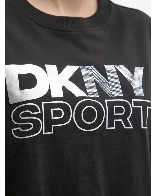 DKNY Black Drop-Shoulder Long-Sleeve T-Shirt
