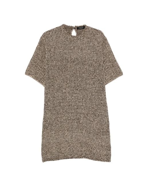 Fabiana Filippi Gray Sequin-Embellished Bouclé Mini Dress