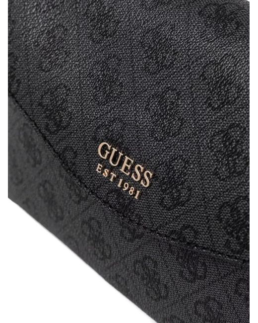 Guess Brenton Monogram-print Shoulder Bag Black