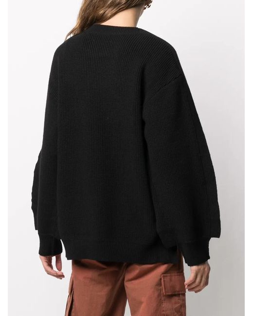 Ambush Black Gerippter Strickpullover