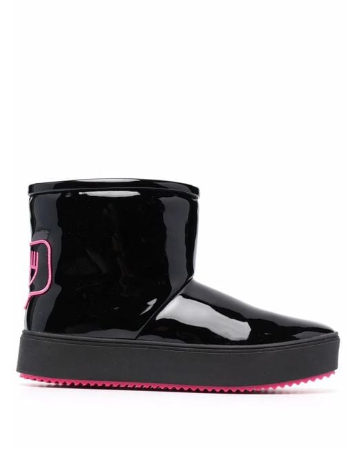 Chiara Ferragni Black Round-toe Boots