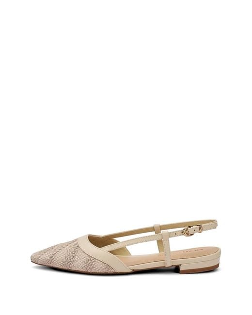 Frau White Herringbone-Effect Raffia Pumps
