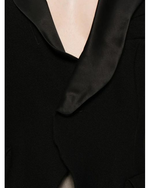 Undercover Black Notched Lapel Asymmetric Jacket