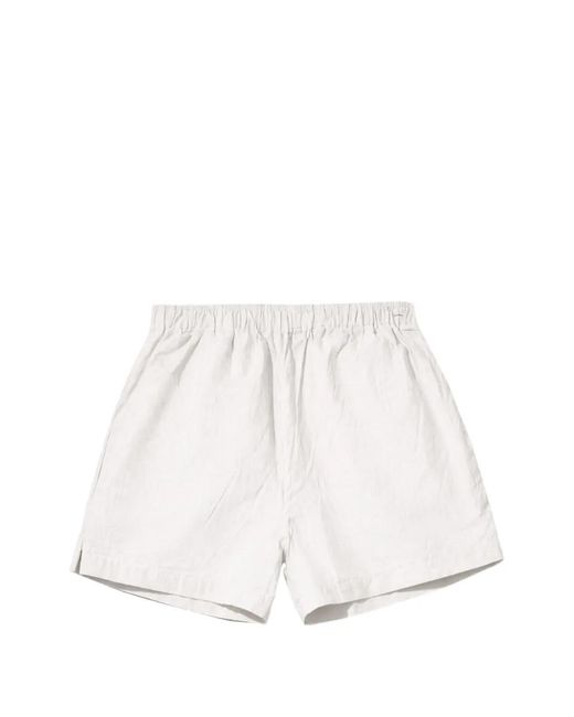 Willy Chavarria White Willy Logo-Patch Button-Detail Shorts for men
