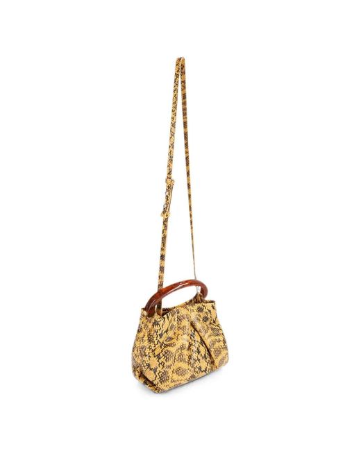 Dries Van Noten Metallic Small Pleated Leather Bag
