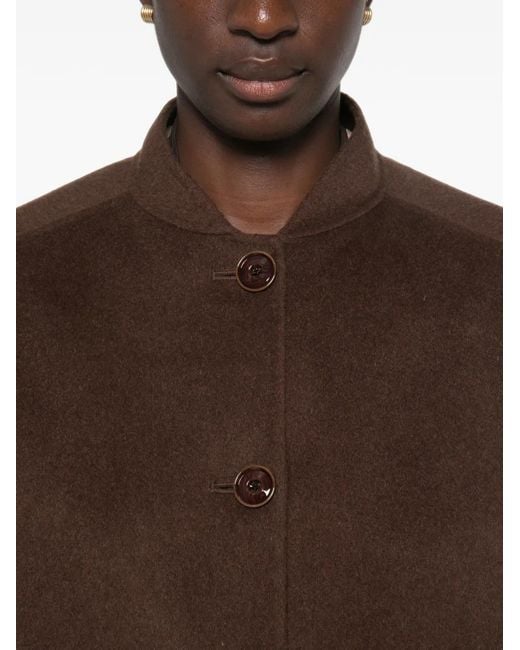 Sessun Brown Button-Up Boxy Jacket