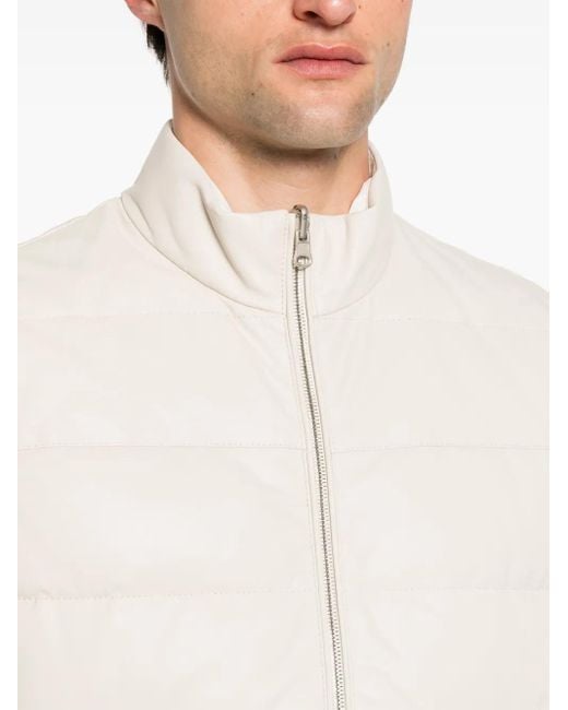 Eleventy White Reversible Padded Gilet for men
